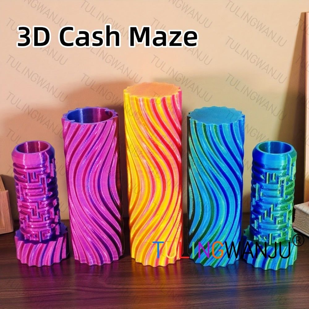 3D Cash Maze Gift Box Set of 6 – Puzzle Money Gift Box, 3D Printed Festive Present Container for Cash & Gift Cards, Fun Christmas Halloween Easter Birthday Gift Idea