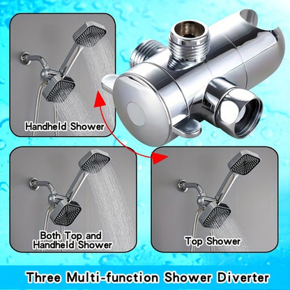 Dual Handheld Shower Kit with 4-Inch Spray Head, Long Hose, 3-Way Diverter and Silver or Black Finish