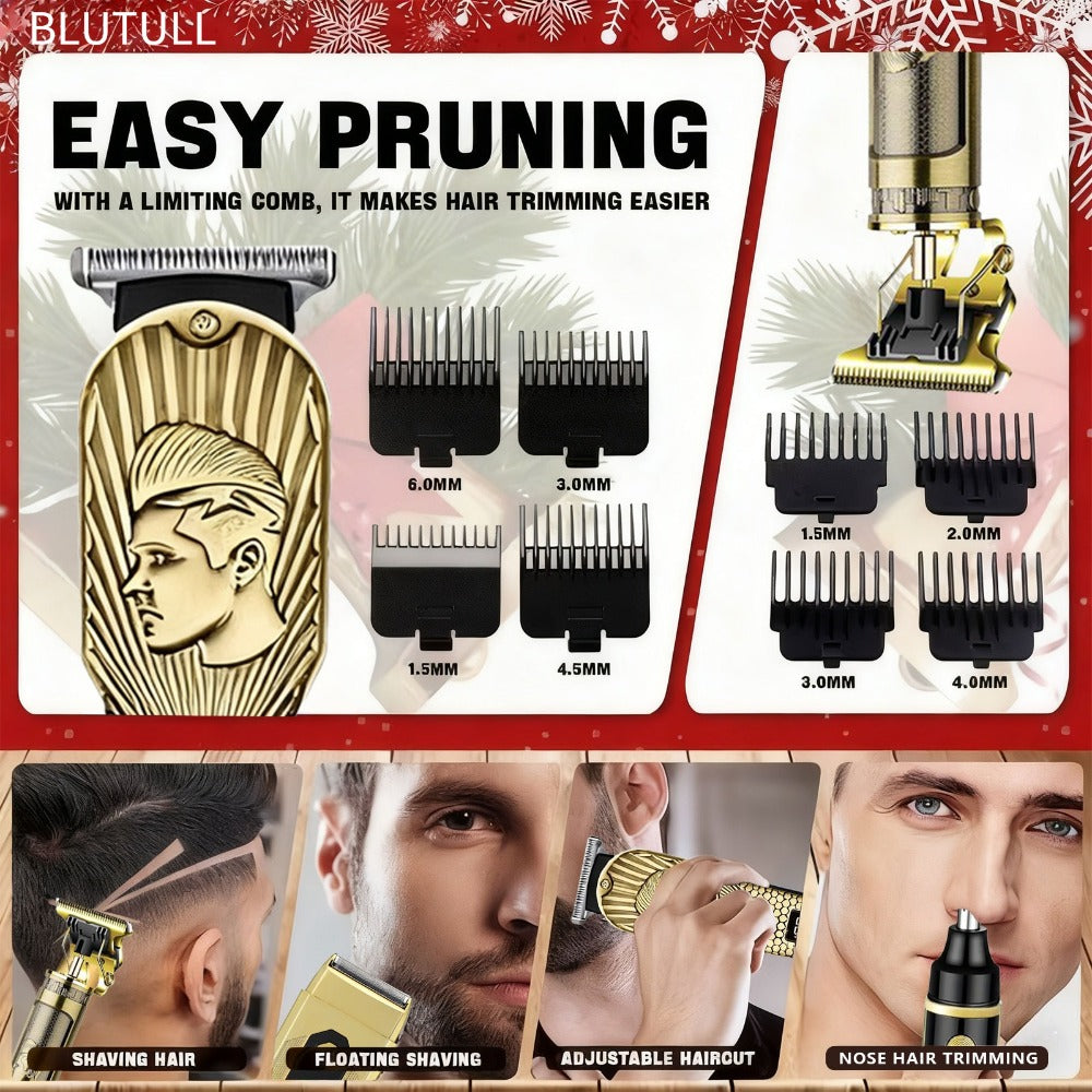 USB Precision Hair Clipper Set for Men – Wireless Electric Clippers & Nose Trimmer Shaver, 2/4pcs Professional Cordless Grooming Kit for Personal Use, Hairdressing & Barber Gift