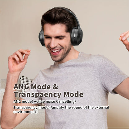 Hybrid ANC Over-Ear Headphones with 40 mm Drivers, 70-Hour Battery, Dual-Device Pairing and Black Finish