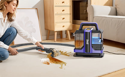 Portable Spot Cleaner for Carpet & Upholstery | Dual Brush Power Suction Stain Remover with Multifunctional Tools – Deep Cleans Sofa, Car Seats, Stairs & Pet Stains