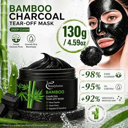 Bamboo Charcoal Clay Face Mask Deep Cleansing Pore Minimizing Oil Control Blackhead Remover Hypoallergenic Detox Mask for Men Women Oily Acne Congested All Skin Types