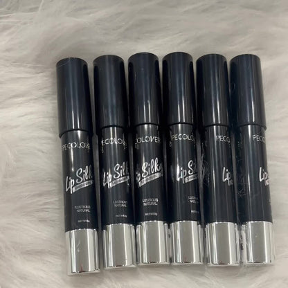 Lipstick Set, PECOLOVERS 6-Piece Cream Crayon Collection with Nude, Rose, Berry and Red Colors