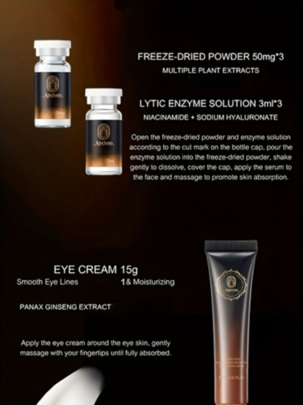 12-Piece Ginseng Seed Peptide Skincare Gift Set with Toner, Essence, Lotion, Cream and Eye-Care Collection