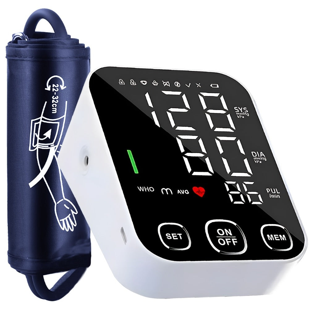 Blood Pressure Monitor Upper-Arm Device with 8.7-16.5 Inch Cuff, 4.5-Inch Backlit Display, Voice and 2 x 99 Memory