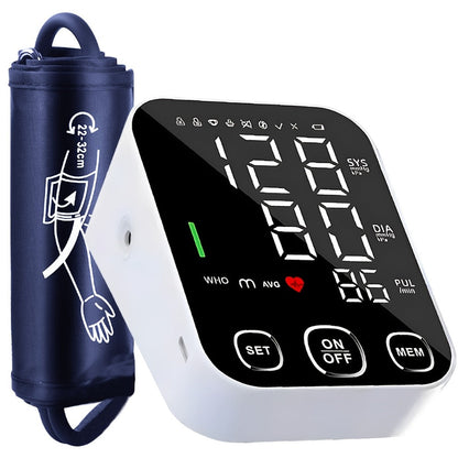 Blood Pressure Monitor Upper-Arm Device with 8.7-16.5 Inch Cuff, 4.5-Inch Backlit Display, Voice and 2 x 99 Memory