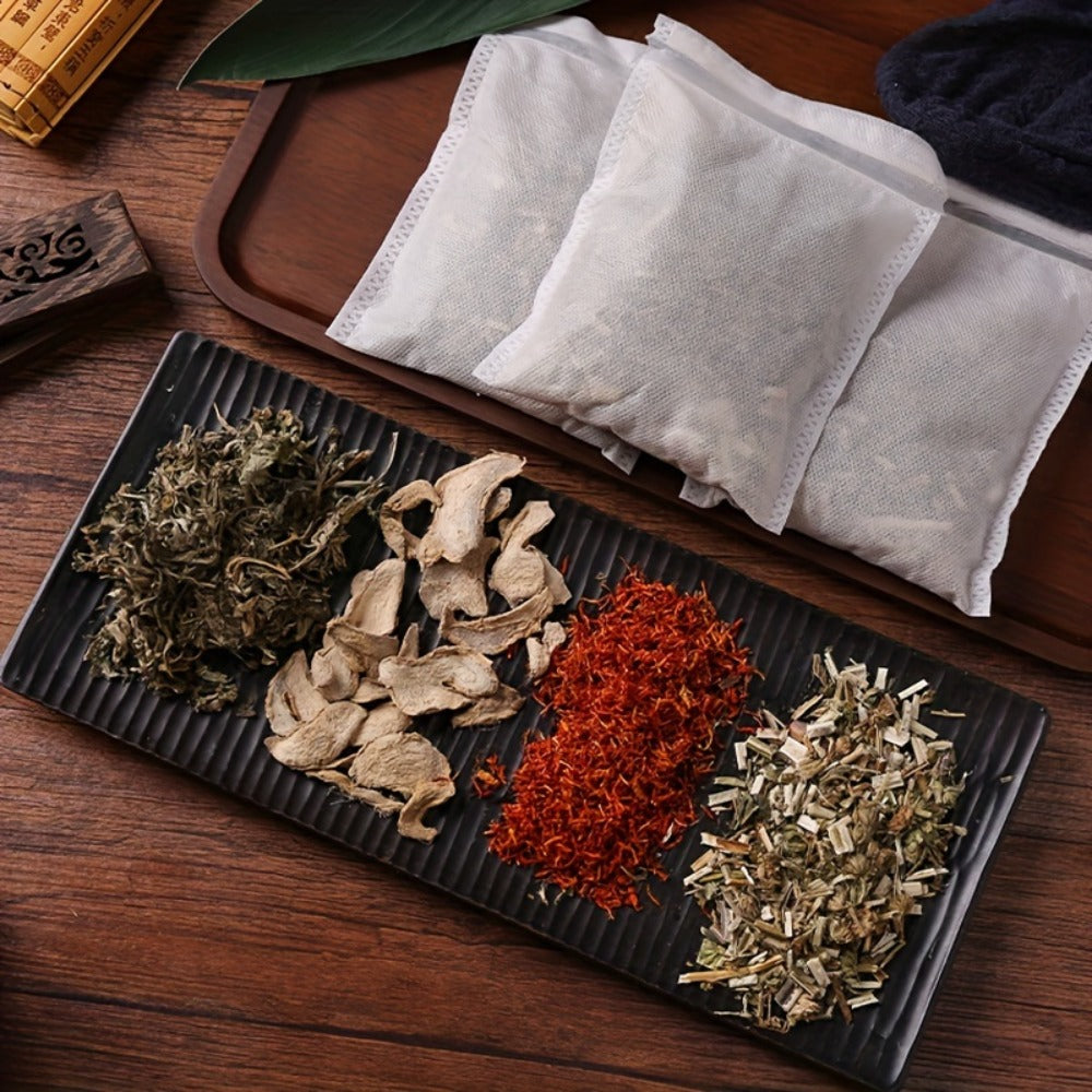 Herbal Foot Soak Packets 20 Pack 12 Chinese Herbs Motherwort Foot Bath Bags Warming Cold Feet Circulation Relief Relaxation All Seasons Home Spa Pedicure Prep Natural Wellness
