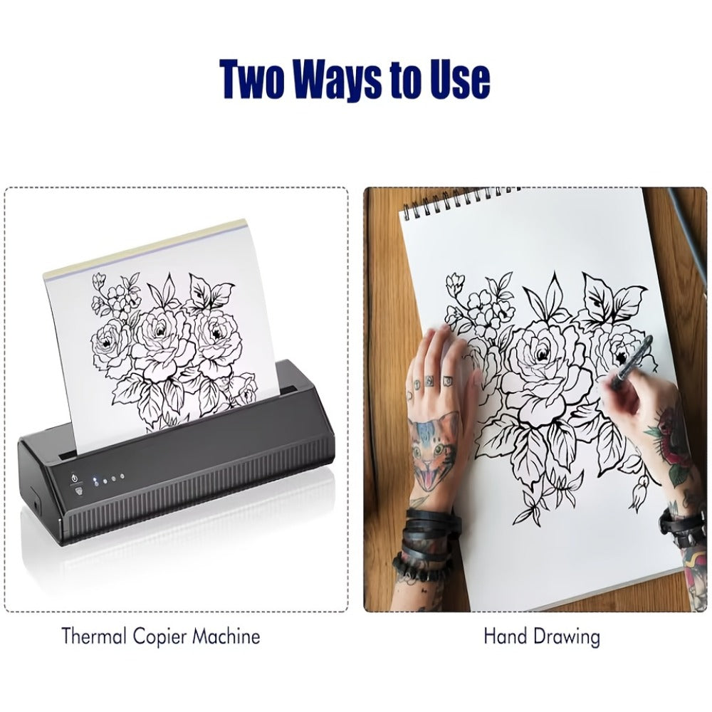 Tattoo Practice Skin Double-Sided Silicone Fake Skin - A4 Tattoo Transfer Paper Kit, Thermal Stencil Paper for Beginners & Artists