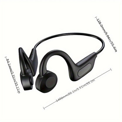Open Ear Air Conduction Headphones Wireless, Mosyxe Sport Earphones with Noise Cancelling Mic, Seamless Bluetooth Pairing, Lightweight Open-Ear Design for Running Cycling Hiking Gym Outdoor Sports