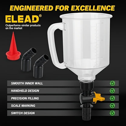 Engine Oil Funnel Kit 19Pcs – No-Spill Coolant Funnel Set with 12 Universal Adapters, 1.5L Capacity, Magnetic Tray for Oil Change Car Maintenance