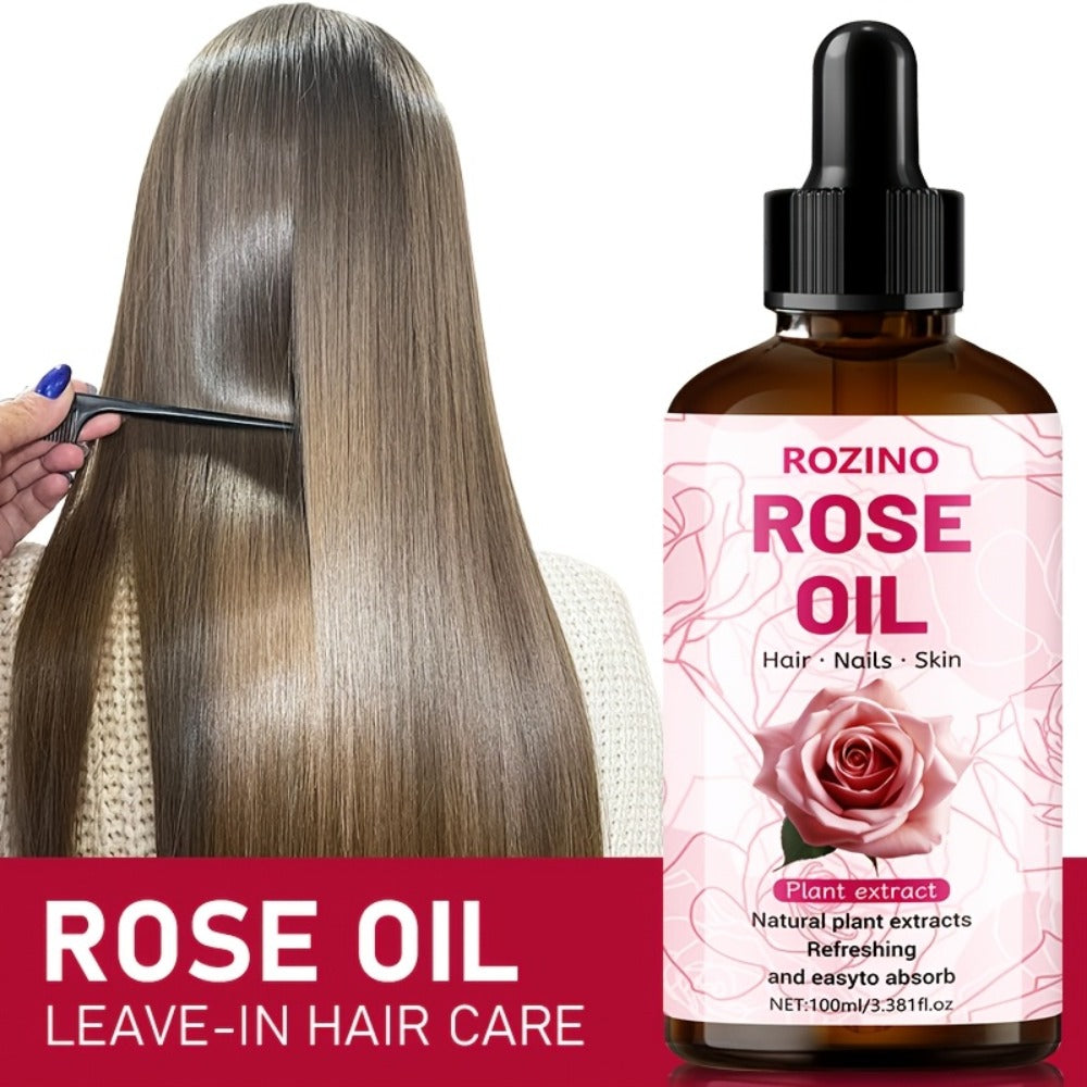 Essential Oil Rose 100ml or 3-Bottle Value Pack with Dropper for Massage, Shower and External Care