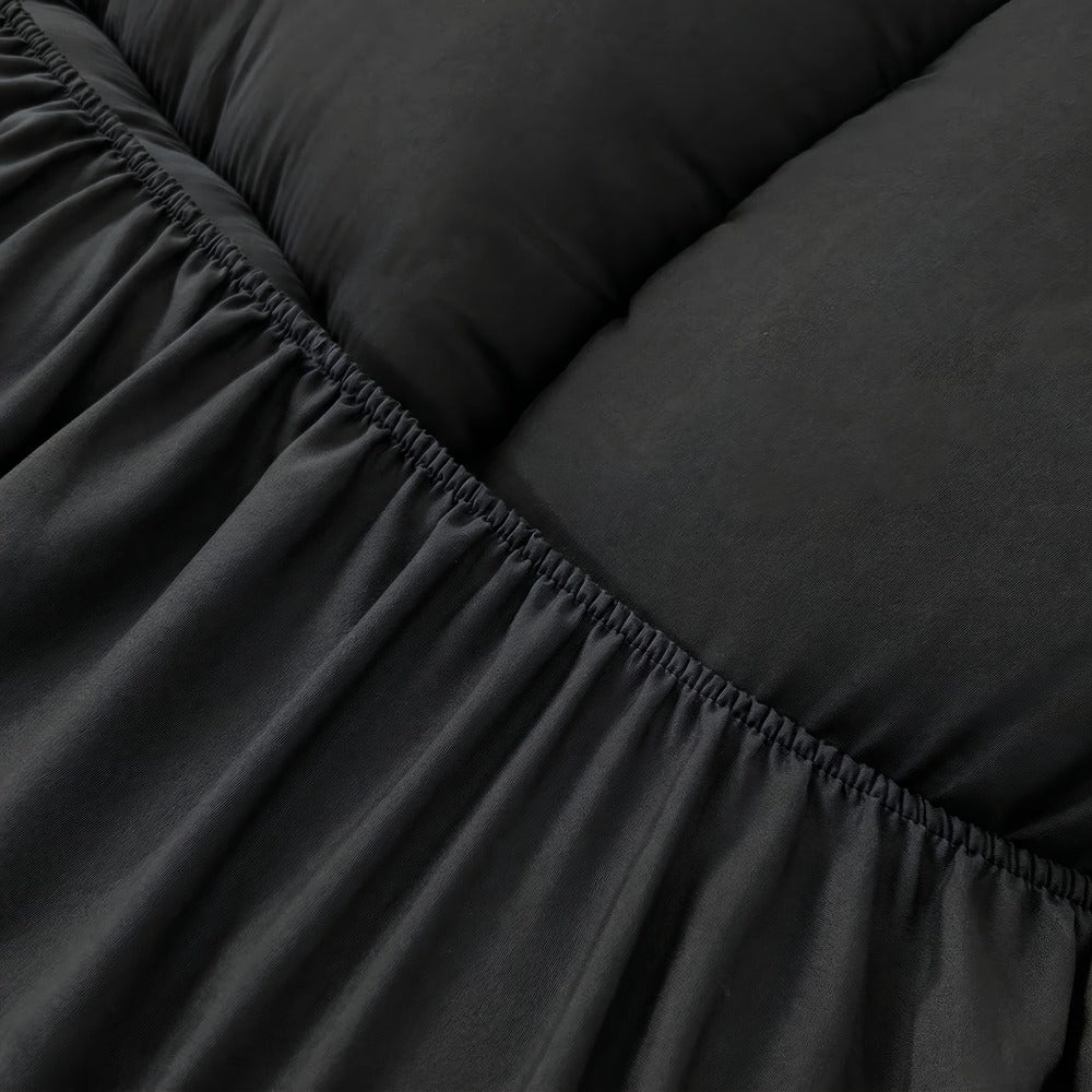 Deep-Pocket Quilted Mattress Topper in Blue, White, Grey or Black with Twin through King Sizes