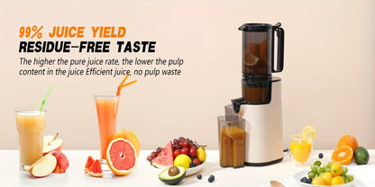 Cold Press Juicer Masticating – 350W Slow Juicer with Wide Feed Chute, 50RPM Fine Grinding, High Juice Yield, Easy to Clean, Safe Bladeless Design for Whole Fruits & Vegetables, Black & Pink