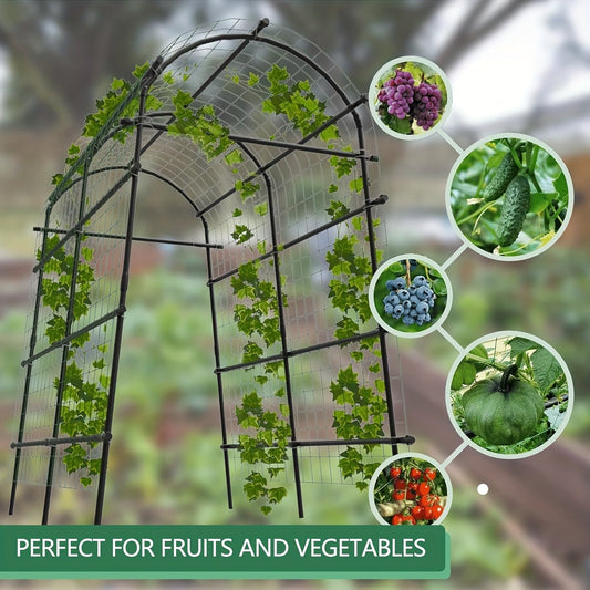 Climbing Arch Trellis 7.5ft Adjustable Metal Grid Garden Archway