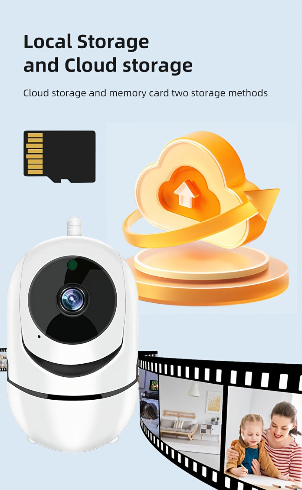 Indoor Security Camera 1080P WiFi Model with Night Vision, Motion Detection and Two-Way Audio