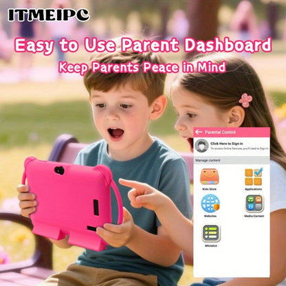 Kids Tablet 7 Inch with Android 14, 4GB RAM, 32GB Built-In Storage, WiFi 6 and Protective Case