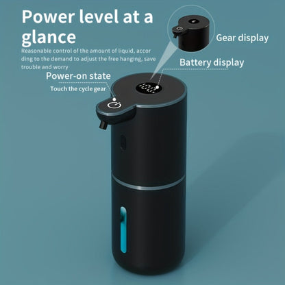 Rechargeable Touchless Foam Soap Dispenser with Six-Level Display, Countertop or Wall Mount in Black or White