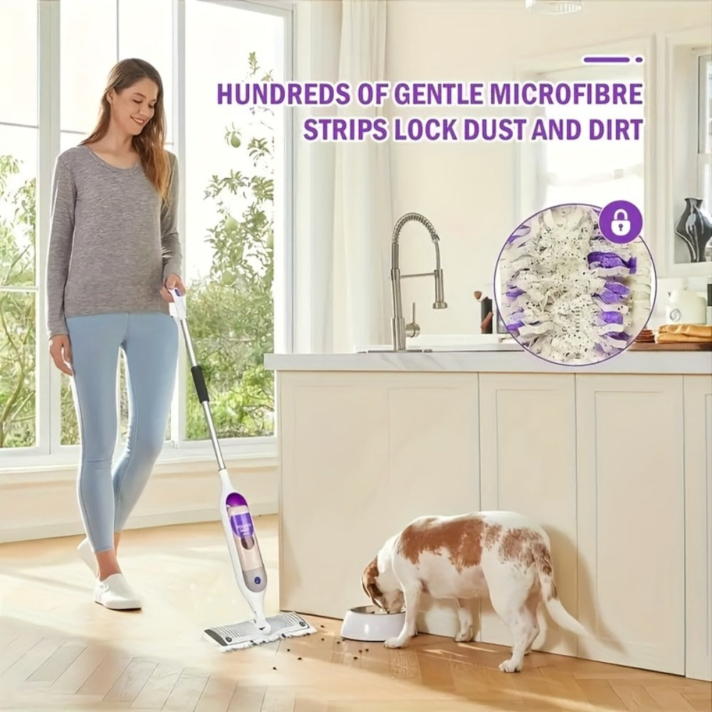 Forty-Piece PowerMop-Style Disposable Refill Pad Pack with Purple Strips and Adhesive Backing
