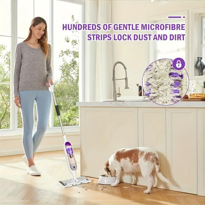 Forty-Piece PowerMop-Style Disposable Refill Pad Pack with Purple Strips and Adhesive Backing