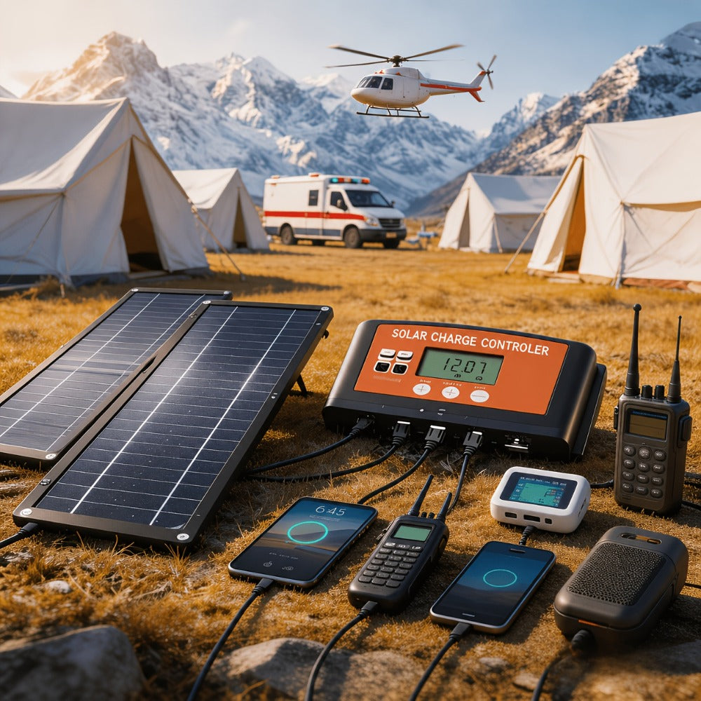 Monocrystalline Solar Panel Kit 18V with 100A Charge Controller – Portable High-Efficiency Solar Charger for RV, Camping, Outdoor Travel & Fishing, 12V/24V Off-Grid Power System with Extension Cable & Battery Clamps