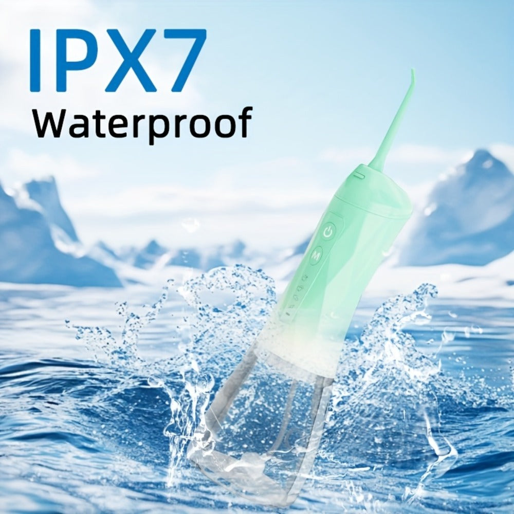 320ml USB-C Rechargeable Water Flosser with Four Nozzles, IPX7 Marking and Four Gradient Color Options