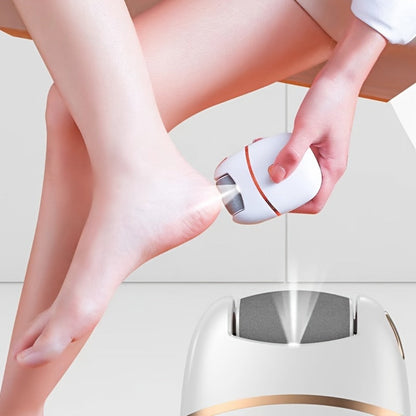 Electric Foot Scrubber Callus Remover 4 Polishing Heads Rechargeable — Automatic Dead Skin Remover Pedicure Tool for Smooth Soft Feet Heel Exfoliator, Home & Travel Foot Care for Women Men Adults