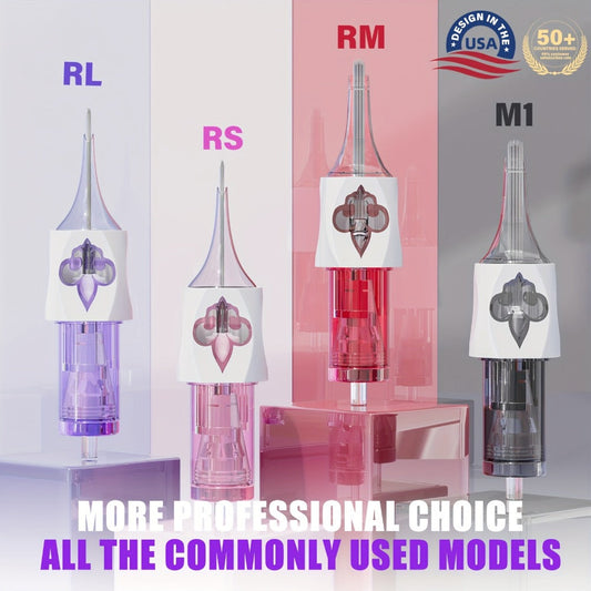 #12 Standard Tattoo Cartridge Needles RL RS RM M1 Mixed Set Round Liner Shader Curved Magnum Disposable Assorted Sizes for Tattoo Machines 20/50pcs