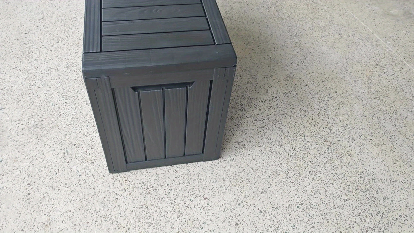 Large Resin Deck Box Lockable Outdoor Storage 80/100 Gallon – 345L UV Protected Weatherproof Patio Storage Box | Sit-On Lid Deck Storage Chest for Pool Accessories, Garden Tools & Outdoor Gear