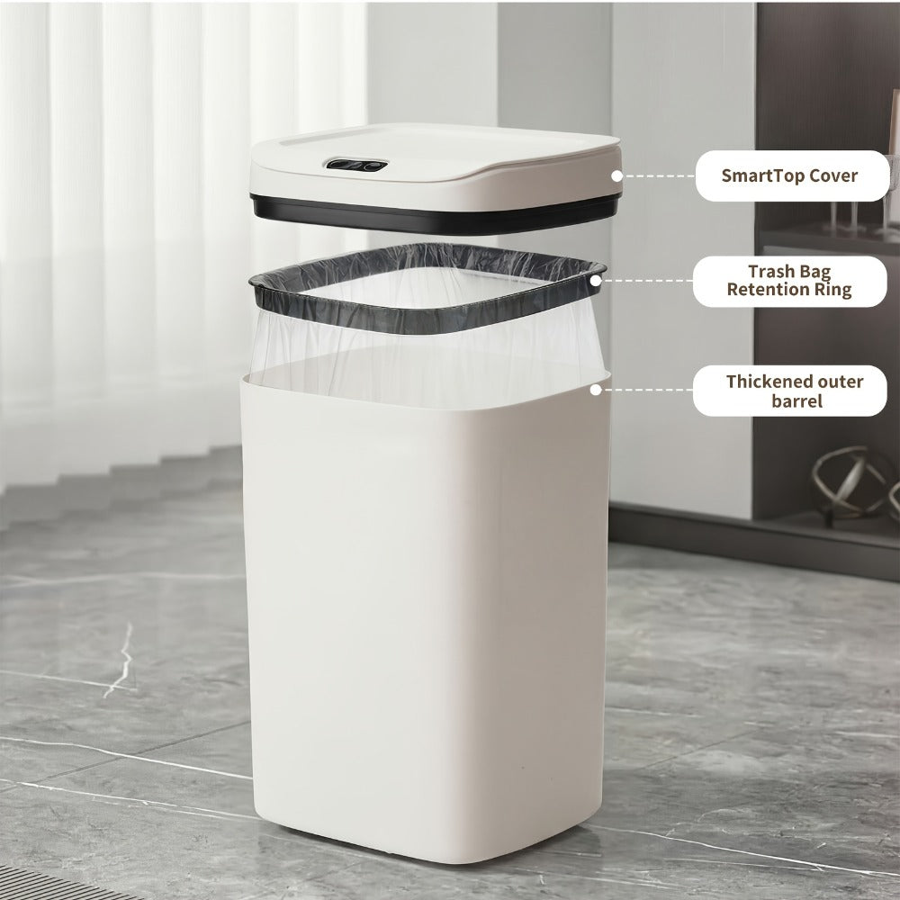 Motion Sensor Trash Can Touchless – Smart Hands-Free Trash Bin with Sealing Lid & Odor-Blocking Technology, Trash Bag Fixing Ring, Easy Clean Durable Design for Kitchen, Office & Bathroom