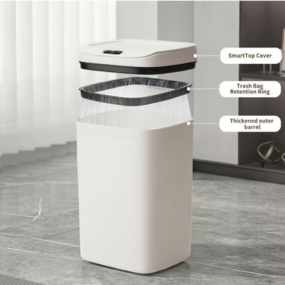 Motion Sensor Trash Can Touchless – Smart Hands-Free Trash Bin with Sealing Lid & Odor-Blocking Technology, Trash Bag Fixing Ring, Easy Clean Durable Design for Kitchen, Office & Bathroom