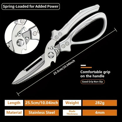 Kitchen Scissors Stainless Steel for Home Cooking, Dining and Outdoor Meals, with the Listed Configuration