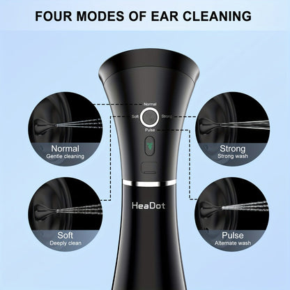 Electric Ear Wax Removal System – Water-Powered Ear Irrigation Flusher, IPX7 Waterproof, Safe & Effective Ear Cleaning Tool for Wax Buildup