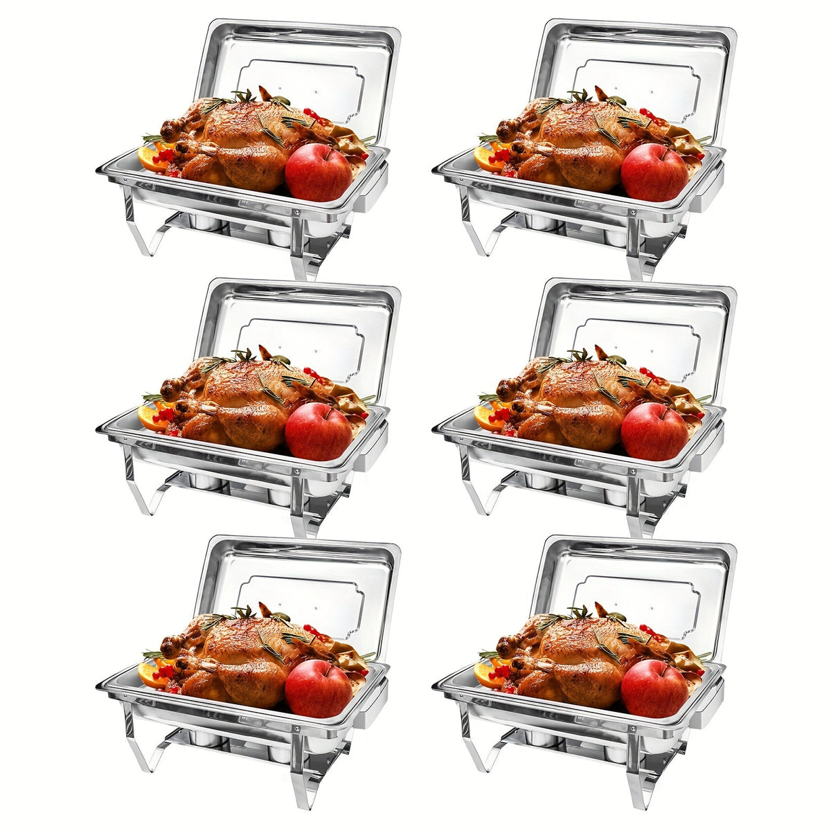 Chafing Dishes Buffet Set 9QT Stainless Steel Food Warmer Trays for Parties Hotel Christmas - 1/2/4/6/8 Pack