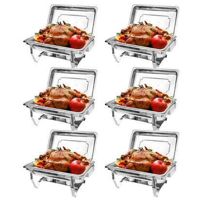 Chafing Dishes Buffet Set 9QT Stainless Steel Food Warmer Trays for Parties Hotel Christmas - 1/2/4/6/8 Pack