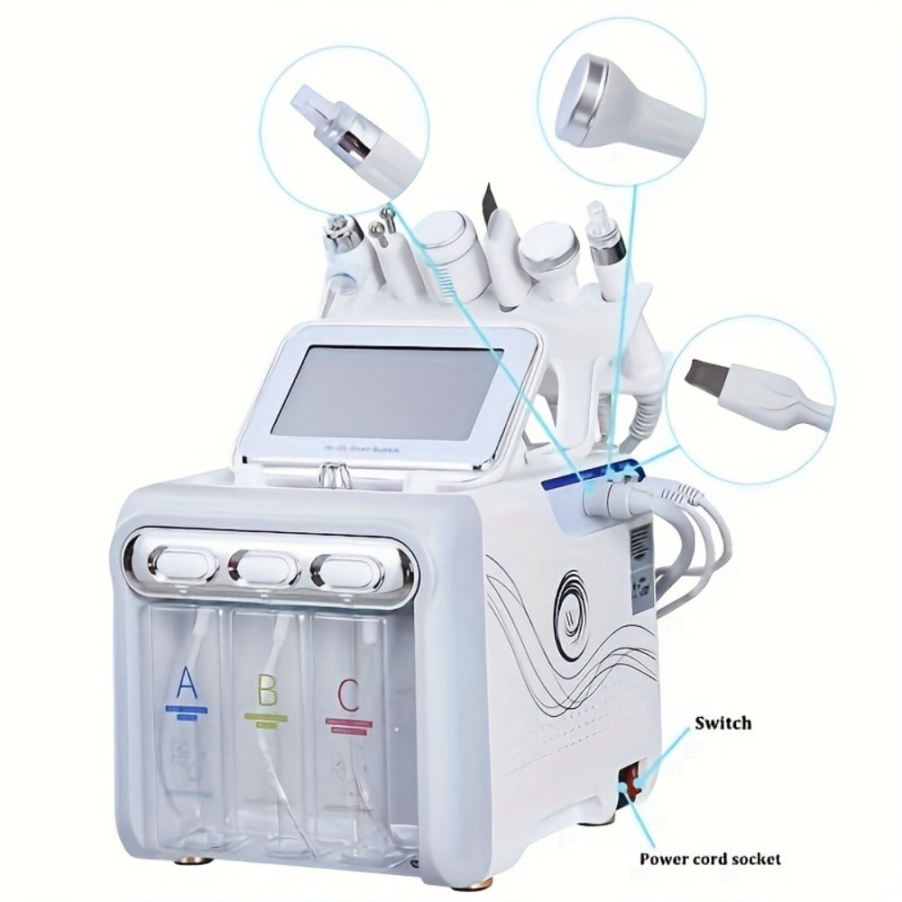 Hydrogen Oxygen Microbubble Facial Machine 6-in-1 / 7-in-1 – Dual Pump Deep Cleansing Skin Rejuvenation Beauty Device for Home Spa Use, Optional Face Mask Included