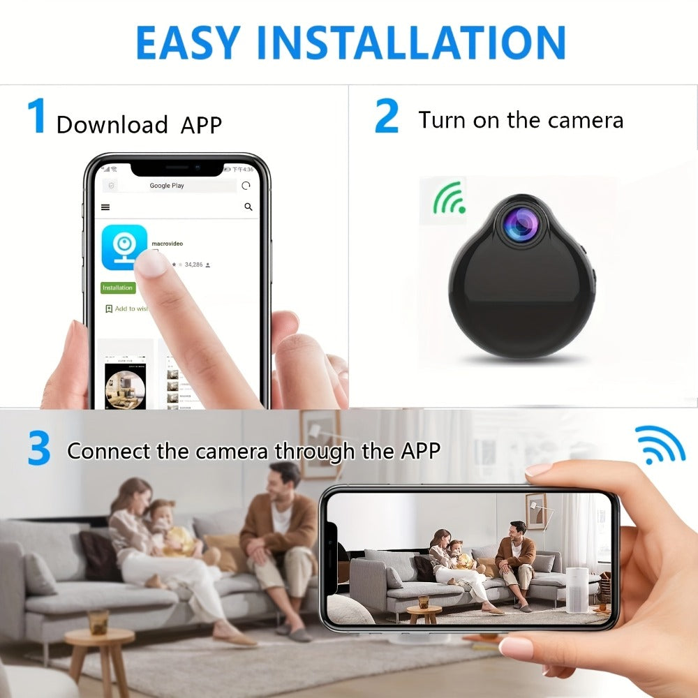 Mini Spy Body Camera WiFi Wearable Micro Hidden Cam, Motion Detection, Video & Voice Recorder, Built-In Battery – Portable Covert Nanny Surveillance Webcam for Home Security Travel Personal Safety