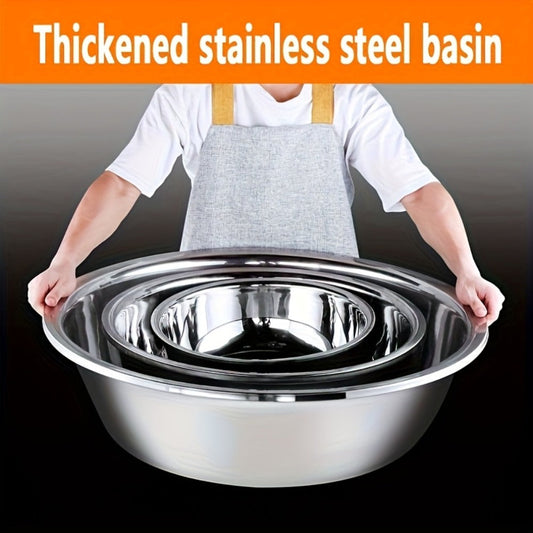 Stainless Steel Mixing Bowl Large 15.75 Inch with Footed Base – Rust-Resistant Salad Bowl, Vegetable & Fruit Washing Basin, Soaking Tub & Dish Pan for Home Kitchen, Durable & Easy to Clean