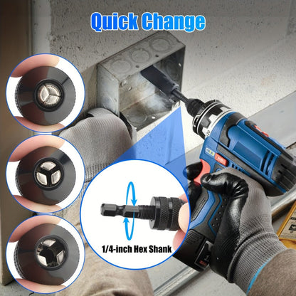 Keyless Drill Chuck Adapter 4PCS 1/4 Inch Hex Shank Quick Change 0.3-6.5mm 0.3-3.6mm Collet Screwdriver Impact Driver Converter for Drill Bits Electric Screwdriver