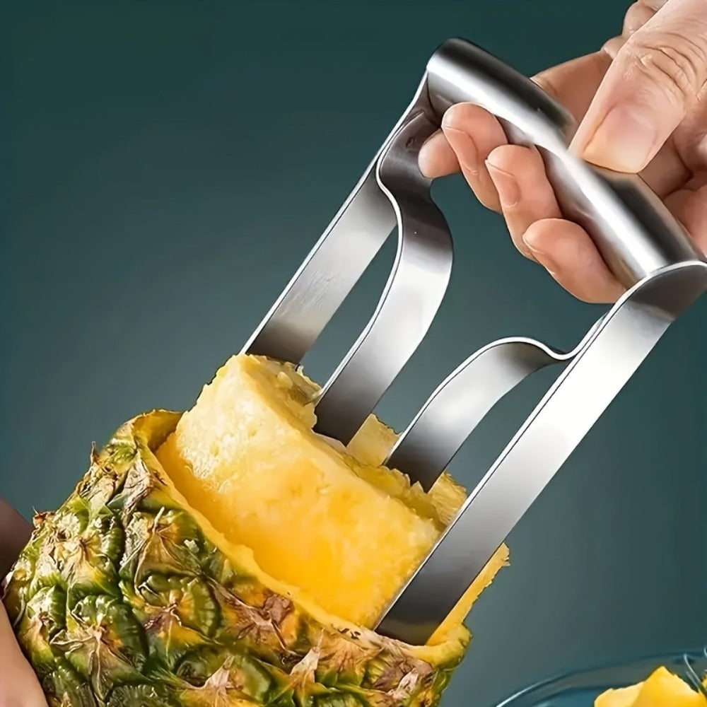 Pineapple Corer and Slicer with Twin-Grip Frame in 1-Piece or 2-Piece Quantity Options for Kitchen Prep