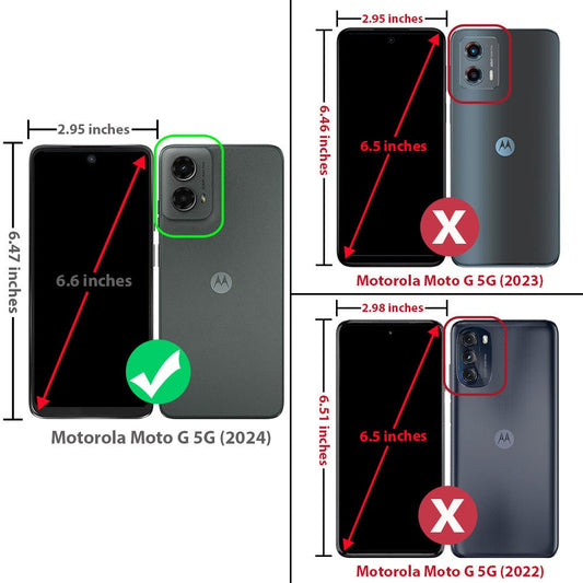 Phone Case Magnetic Ring Stand Cover with Tempered Glass Protector and Qi Charging for Motorola Moto G 5G 2024