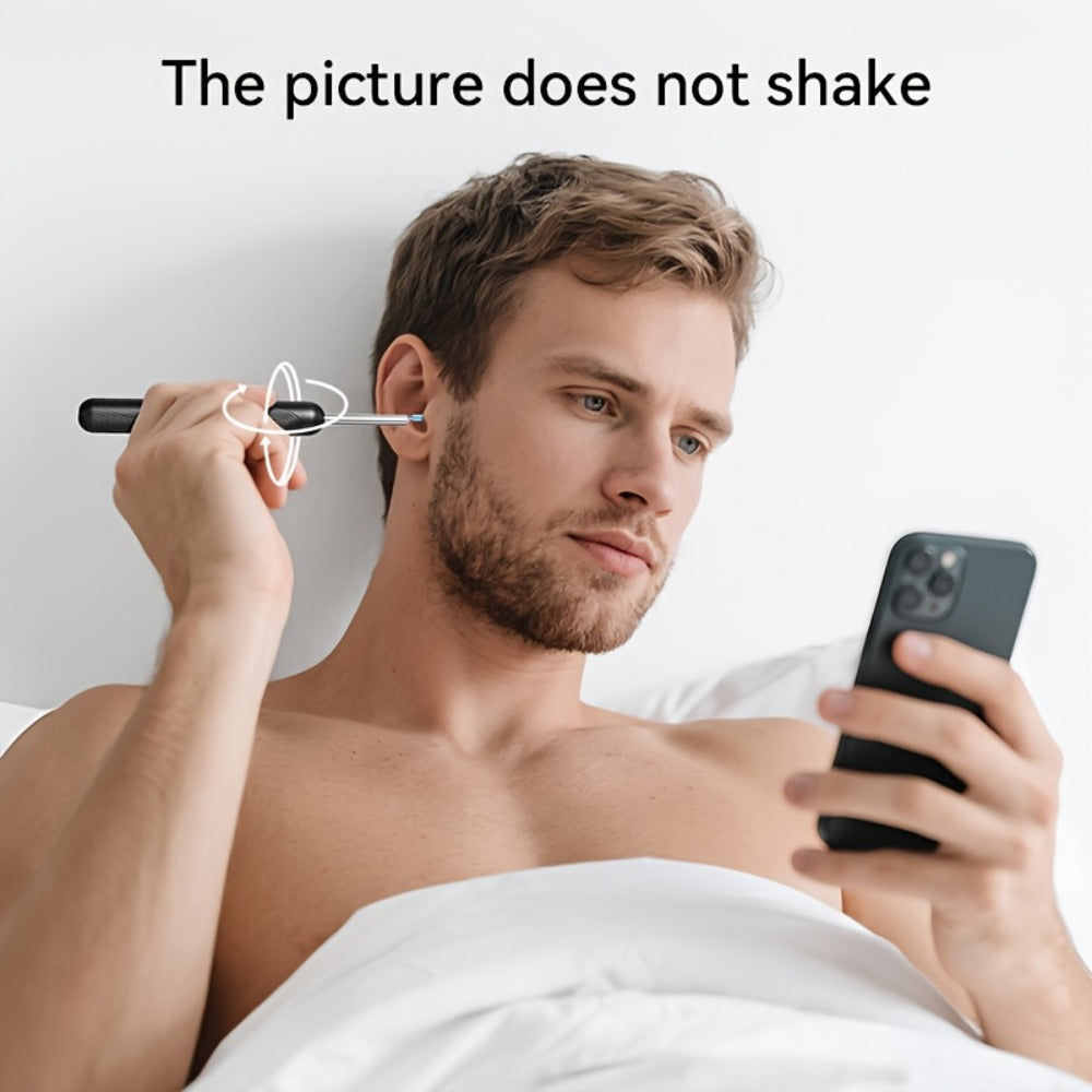 1080P-Marked Visual Ear Camera Kit with Six LED Lights, USB Charging and Black or White Accessory Sets