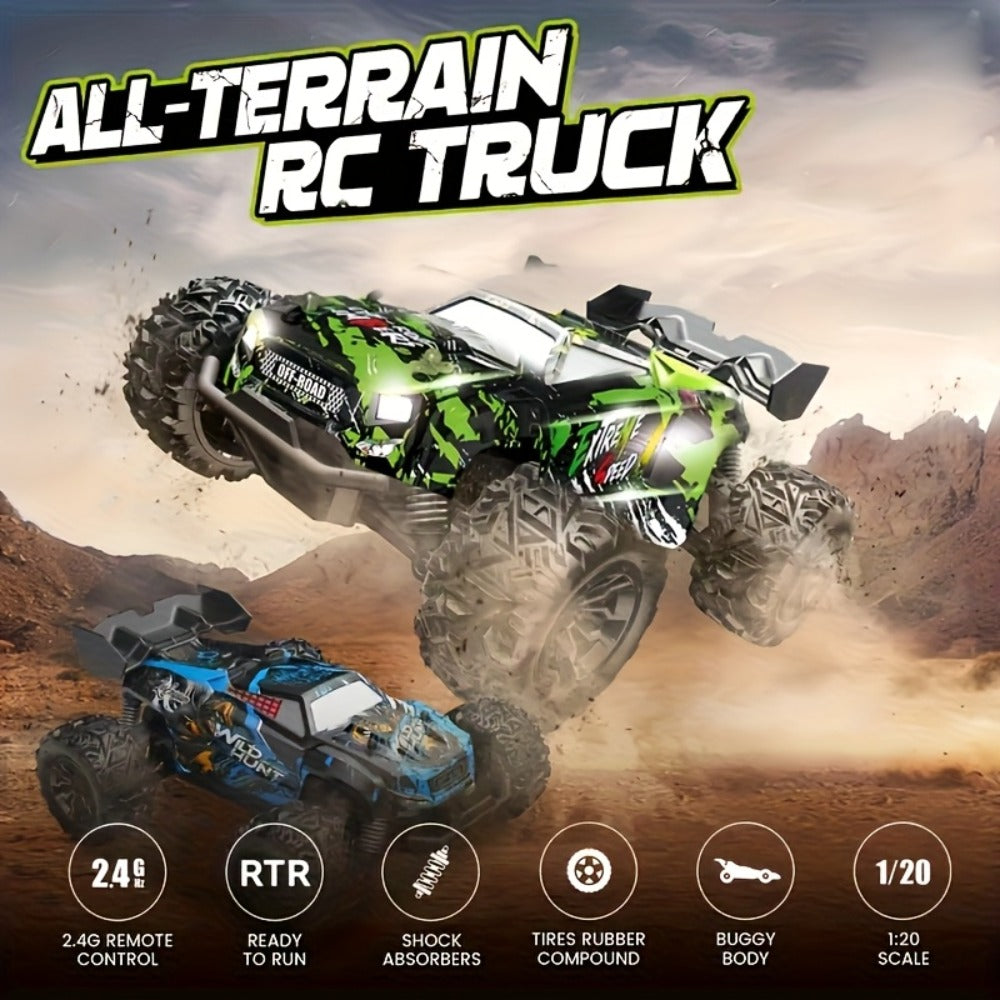 Remote Control Car, 4WD Climbing and Drift Truck with Full-Proportional Control, Mixed Color Body and Large Tires