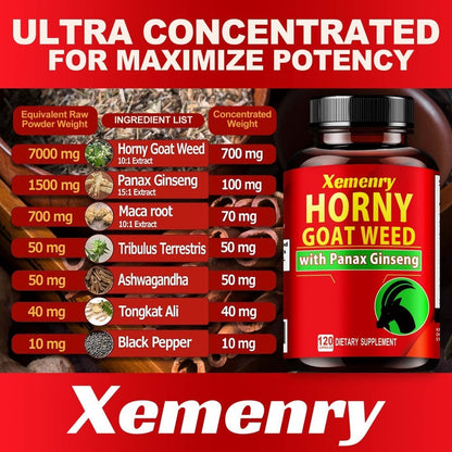 Men's Health Supplement Vegetable Capsules, 120 Count in One Bottle with 9350 mg Blend Labeling