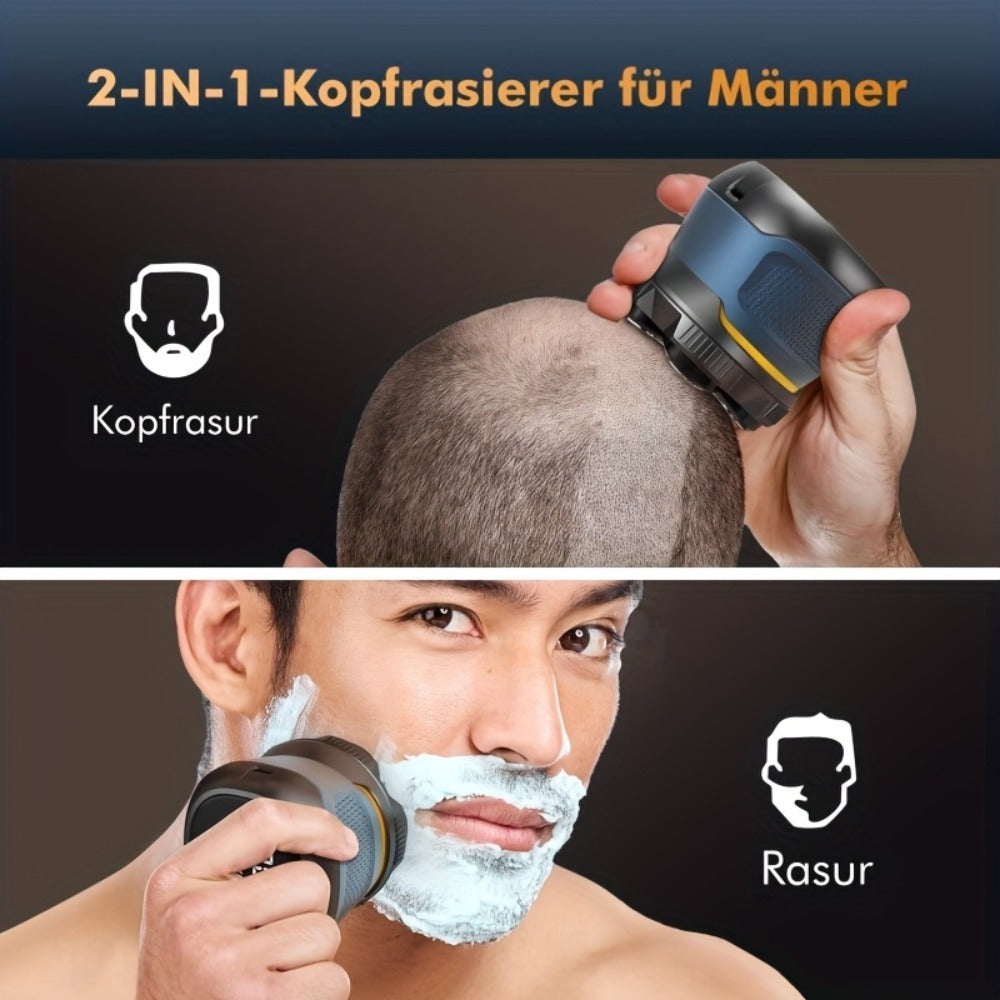 Electric Shaver for Men 6D Floating Blade IPX7 Waterproof — Dual Ring Blade Net with Nose Hair Trimmer, Type-C Fast Charging, Smart LED Display & Magnetic Replacement Blades Grooming Kit