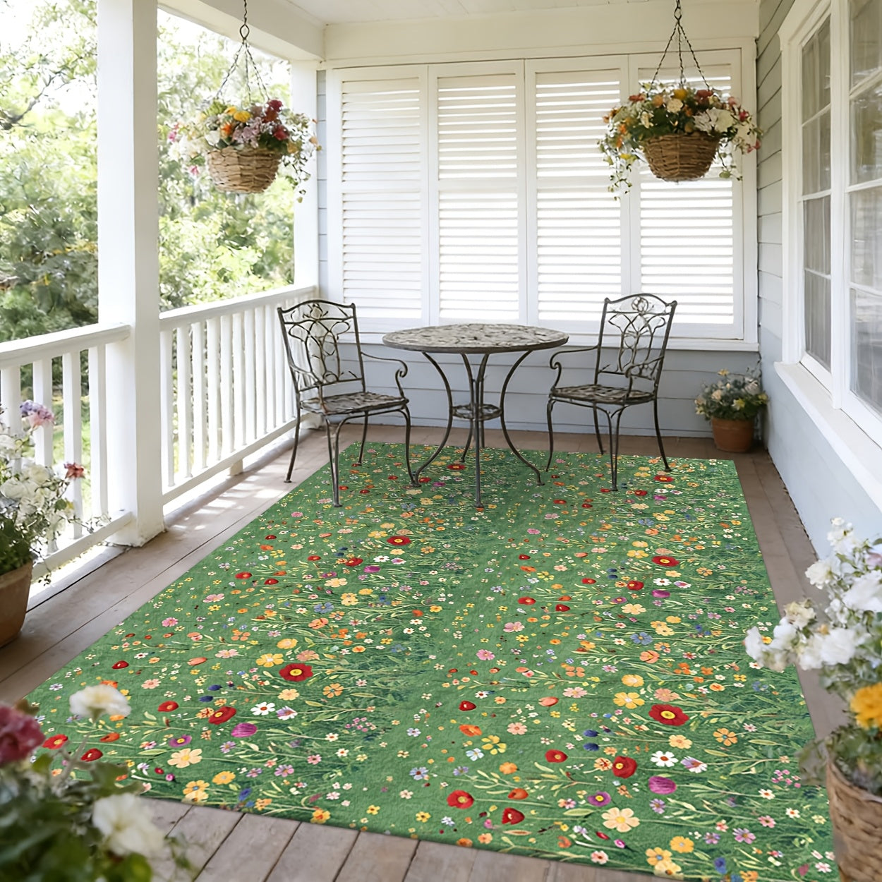 Washable Area Rug Anti-Slip Foldable Outdoor Indoor Mat for Patio Living Room Garden Pool Beach Camping Picnic – Machine Washable Easy Clean