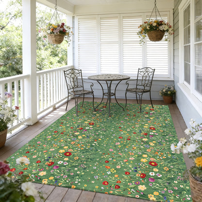 Washable Area Rug Anti-Slip Foldable Outdoor Indoor Mat for Patio Living Room Garden Pool Beach Camping Picnic – Machine Washable Easy Clean