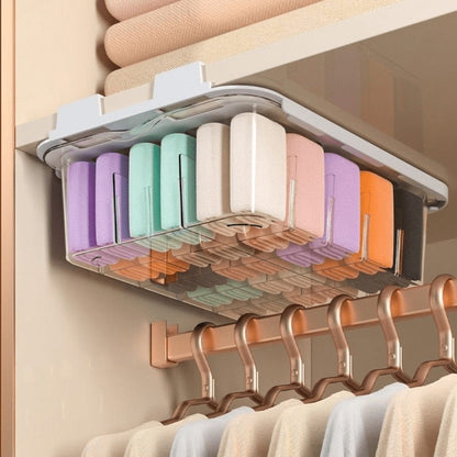 15-Compartment Wall-Mounted Underwear & Socks Hanging Storage Box – Waterproof Transparent Closet Organizer for Home, Durable Plastic Shelf Partitions