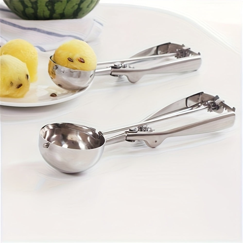 Three-Piece Trigger Scoop Set with Small, Medium and Large Bowls for Ice Cream, Cookie Dough and Fruit