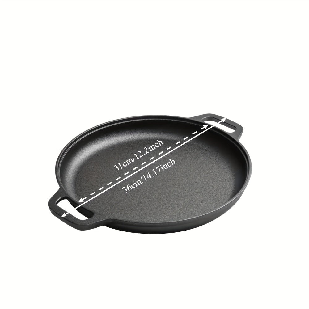 Pre-Seasoned Cast Iron Pan Set - Non-Stick Multifunctional Skillet for Pizza Home Kitchen Outdoor Cooking