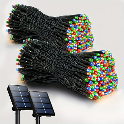 String Lights, IP65 Solar Fairy Lights with Eight Modes, 100- or 200-LED Pack Options and Seven Colors